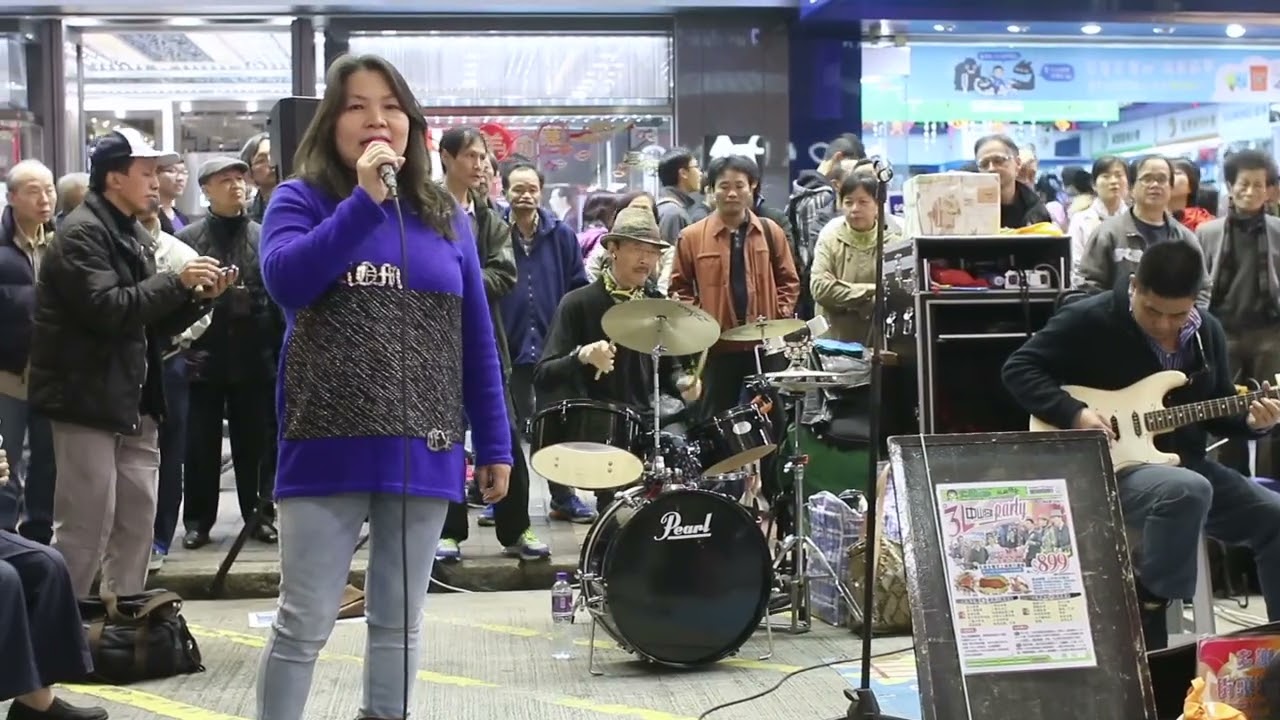 往事只能回味 + 勇敢的中國人 + Tie A Yellow Ribbon round The Old Oak Tree - 3L樂隊 香港旺角街頭表演Busking Hong Kong 150118