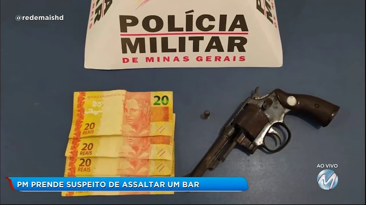 Homem assalta bar e &eacute; preso pela PM em Tr&ecirc;s Cora&ccedil;&otilde;es no Sul de Minas