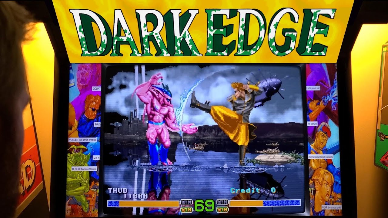 Dark Edge Arcade Cabinet MAME Gameplay w/ Marquee