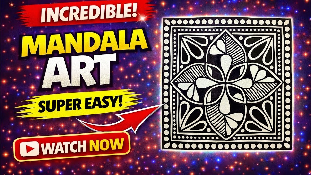 Simple & easy mandala for beginners#huezcolor#mandala#art #brush#love#indian#mandalaart#simple#easy