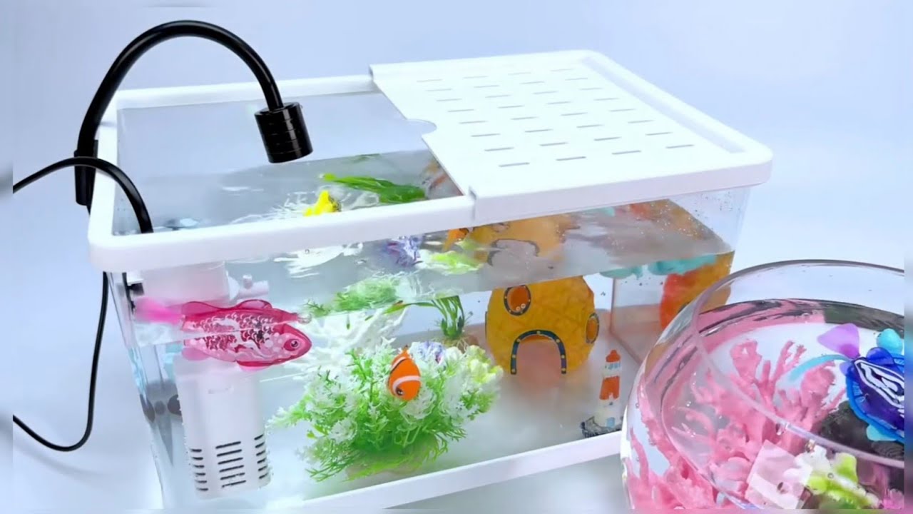 🎣 Satisfying Robot Fishing Aquarium Toy Unboxing | Light Robot Water Game Toy Review