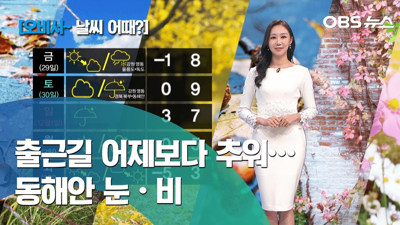 [권하경~ 날씨 어때]  아침 날씨 계속해서 추워져 / 인천 영하 0.1도, 서울 0도 / 동해안 중심으로 눈이나 비