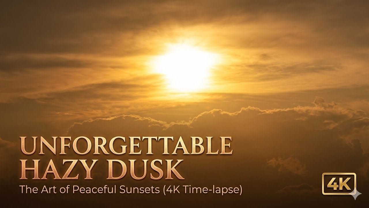 Unforgettable Hazy Dusk: The Art of Peaceful Sunsets (4K time-lapse)