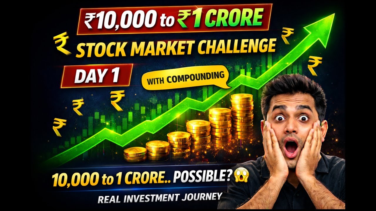 ₹10,000 to ₹1 Crore Stock Market Challenge | Day 1 | Power of Compounding | Real Investment Journey