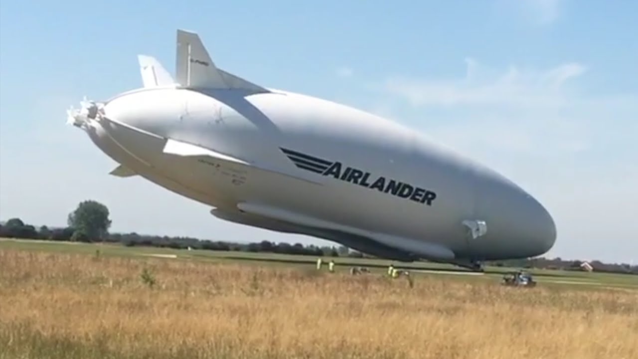 Airlander 10 crash (close-up & slow motion)