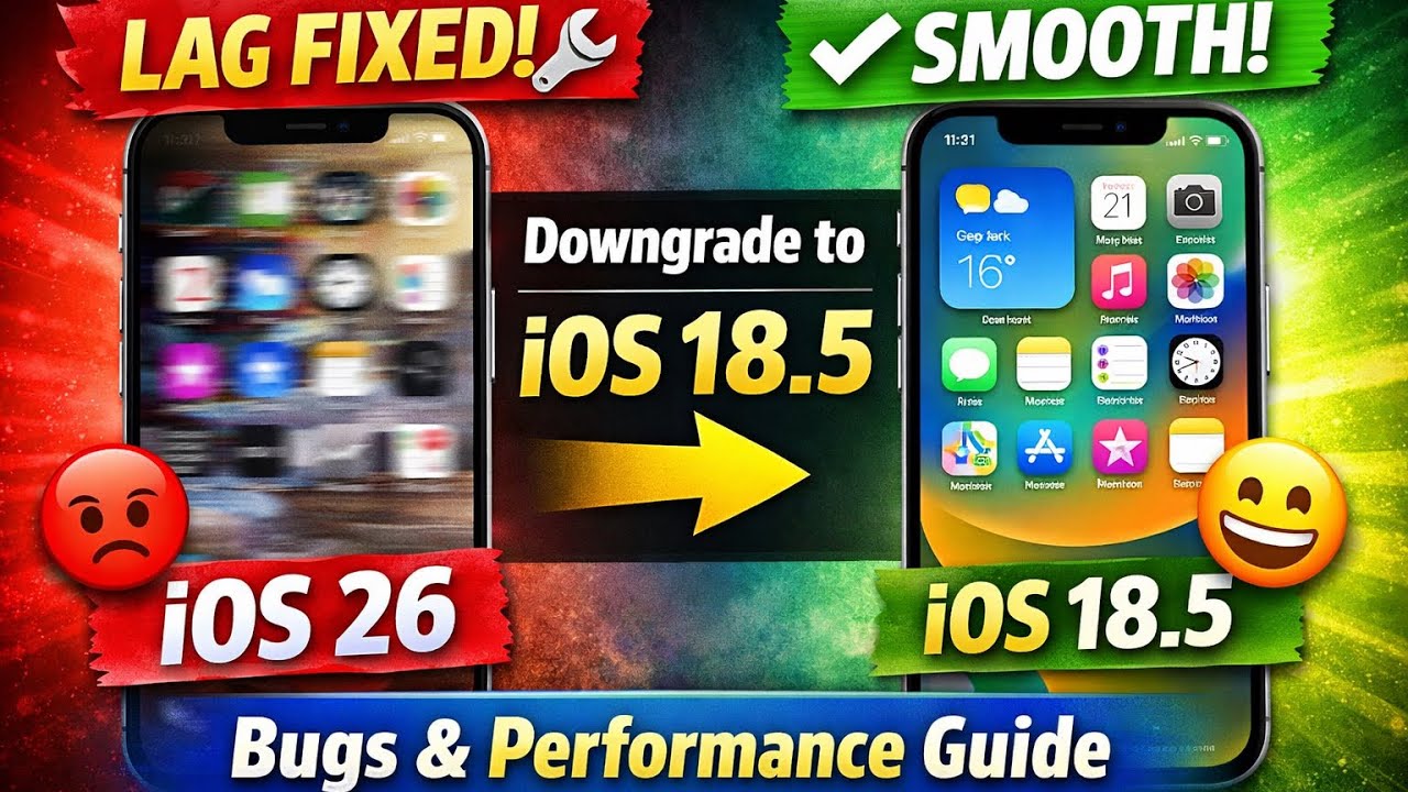 iOS 26 Lag Problem FIXED! 🔧 | Downgrade to iOS 18.5 | Bugs & Performance Guide 