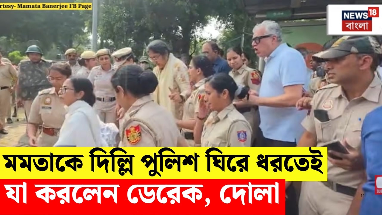 Mamata Banerjee Detained | দিল্লিতে পুলিশ মমতাকে ঘিরে ধরতেই, &zwnj;যা করল ডেরেক ও দোলা | N18V