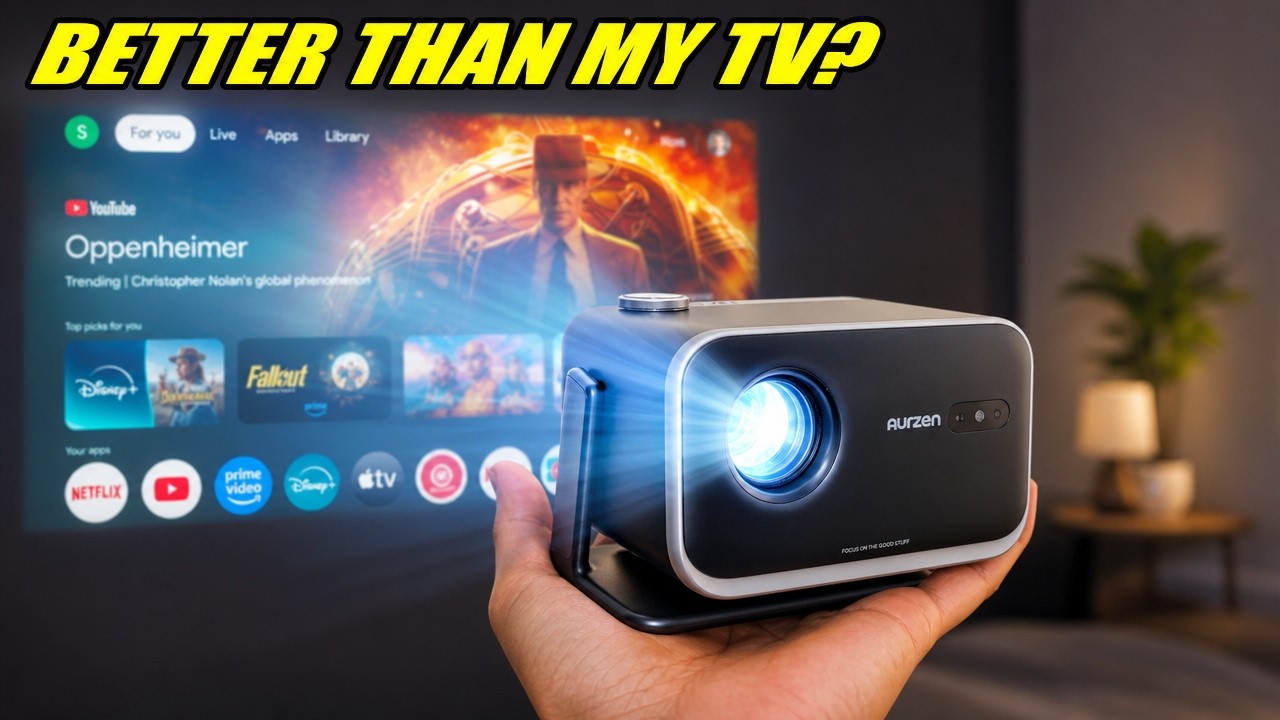 Ten mini projektor ma Google TV?! Recenzja Aurzen BOOM Mini