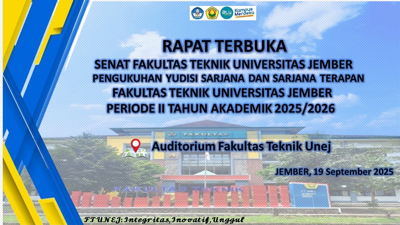 Pengukuhan Yudisi Sarjana, dan Sarjana Terapan Fakultas Teknik Universitas Jember