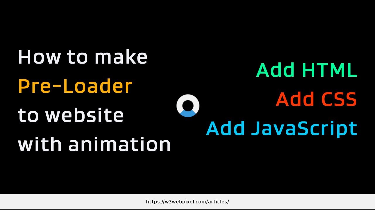 How to add Pre loader to website with animation