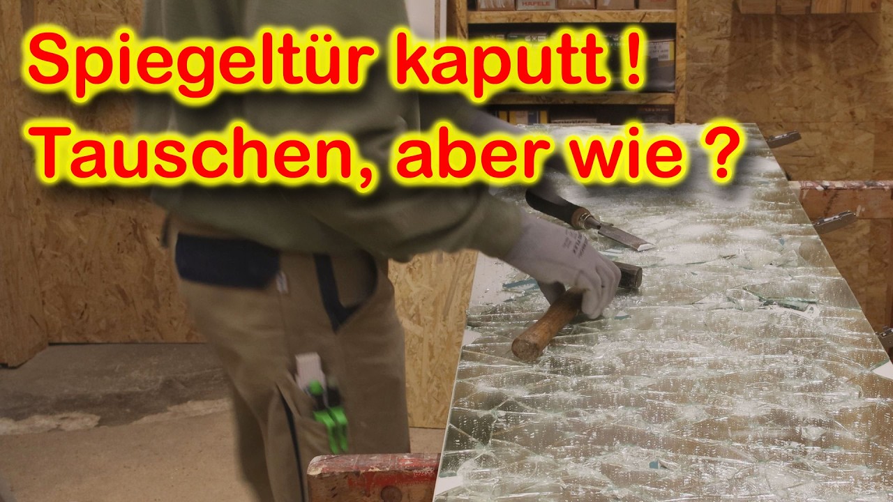 Defekten Spiegel ersetzen: So klebst du einen neuen Spiegel auf eine Möbeltür!