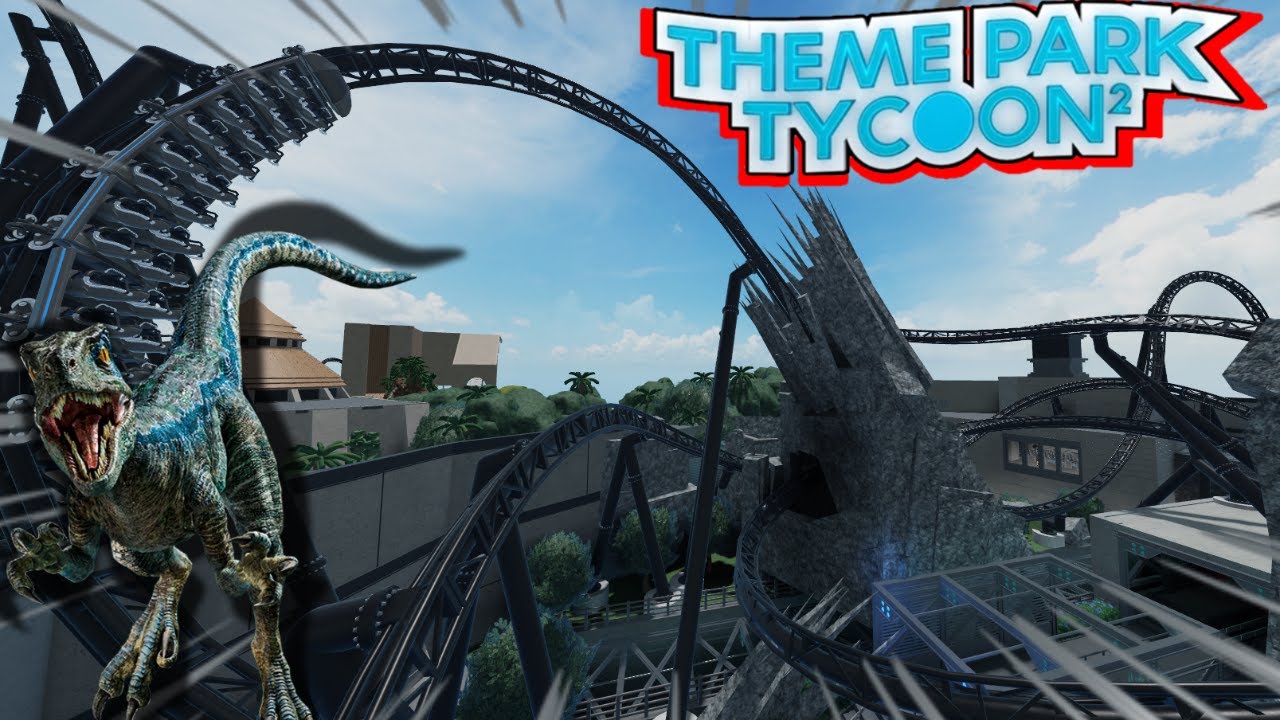 Jurrasic World *VELOCICOASTER* ride created in Roblox TPT2 Theme Park Tycoon 2