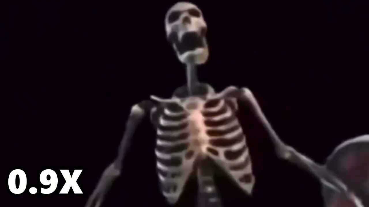 skeleton banging shield but it gets faster