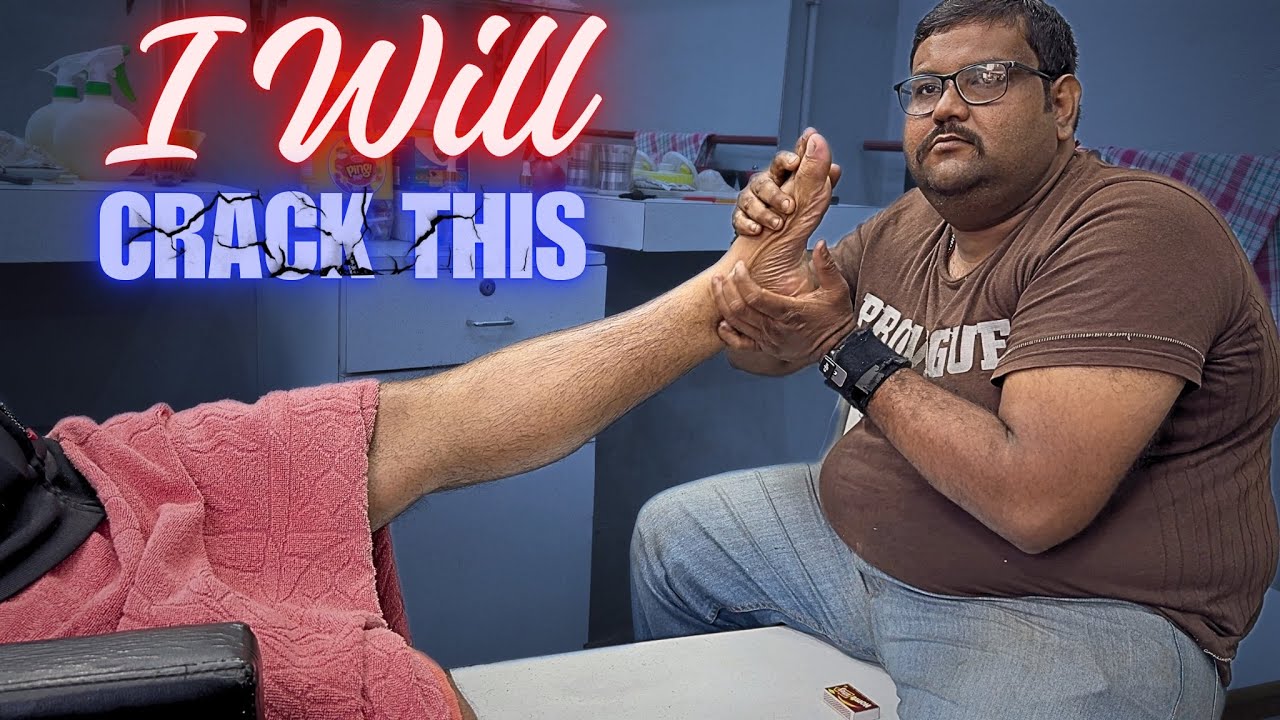 Shamboo barber fire leg massage with ankle cracking - ASMR Indian barber leg massage