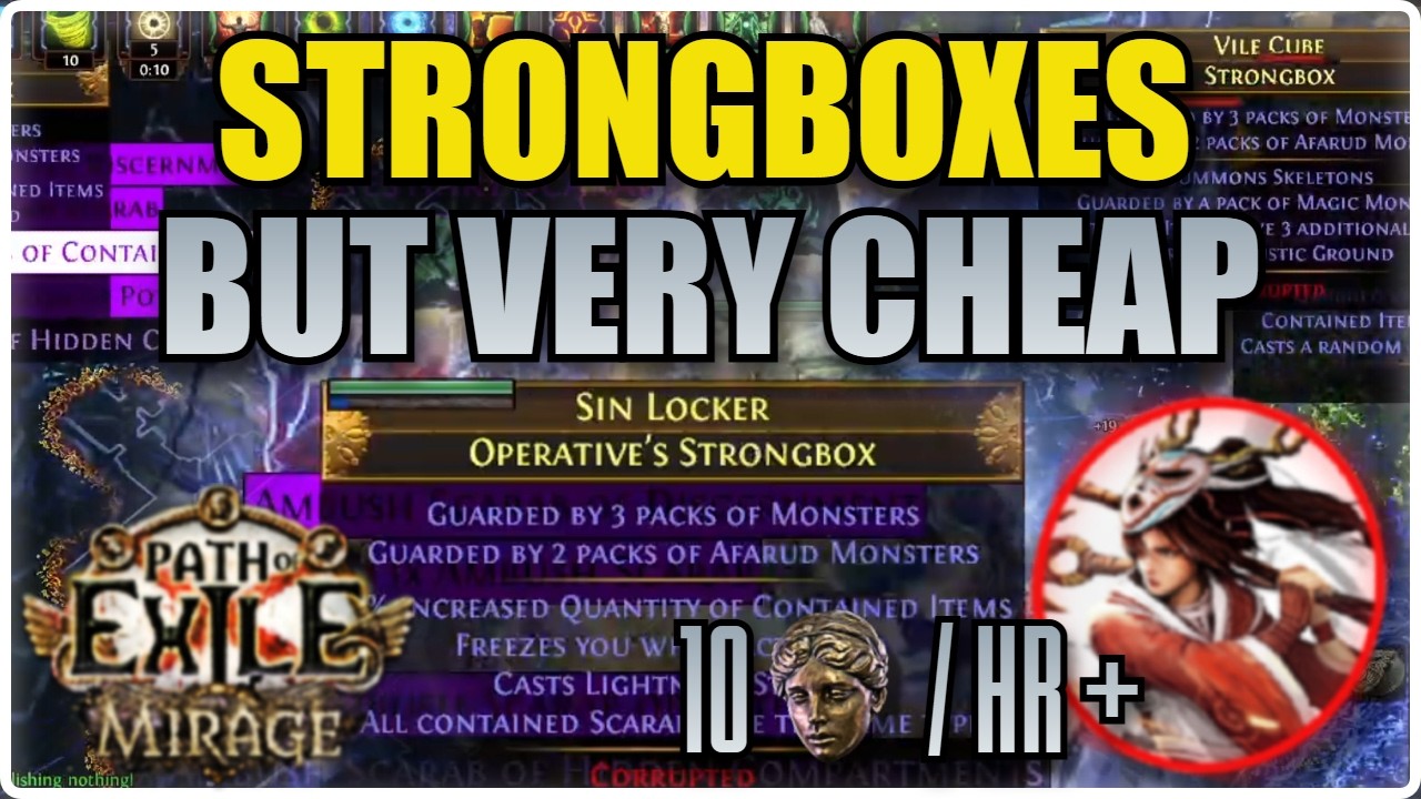 How to Make 10+ Divines an Hour with Budget Strongboxes in Mirage 3.28  - Path of Exile 1