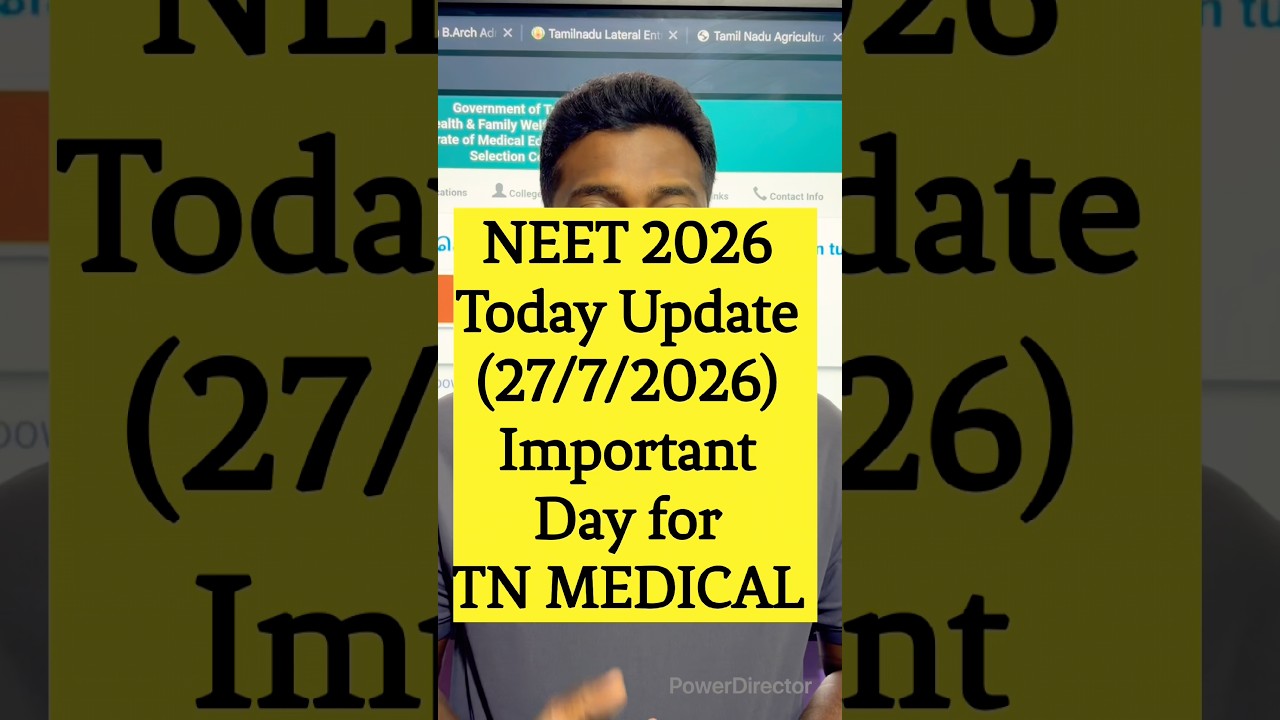 NEET 2026 | Today Update | TN Medical Counselling Important Day | Vjalerts