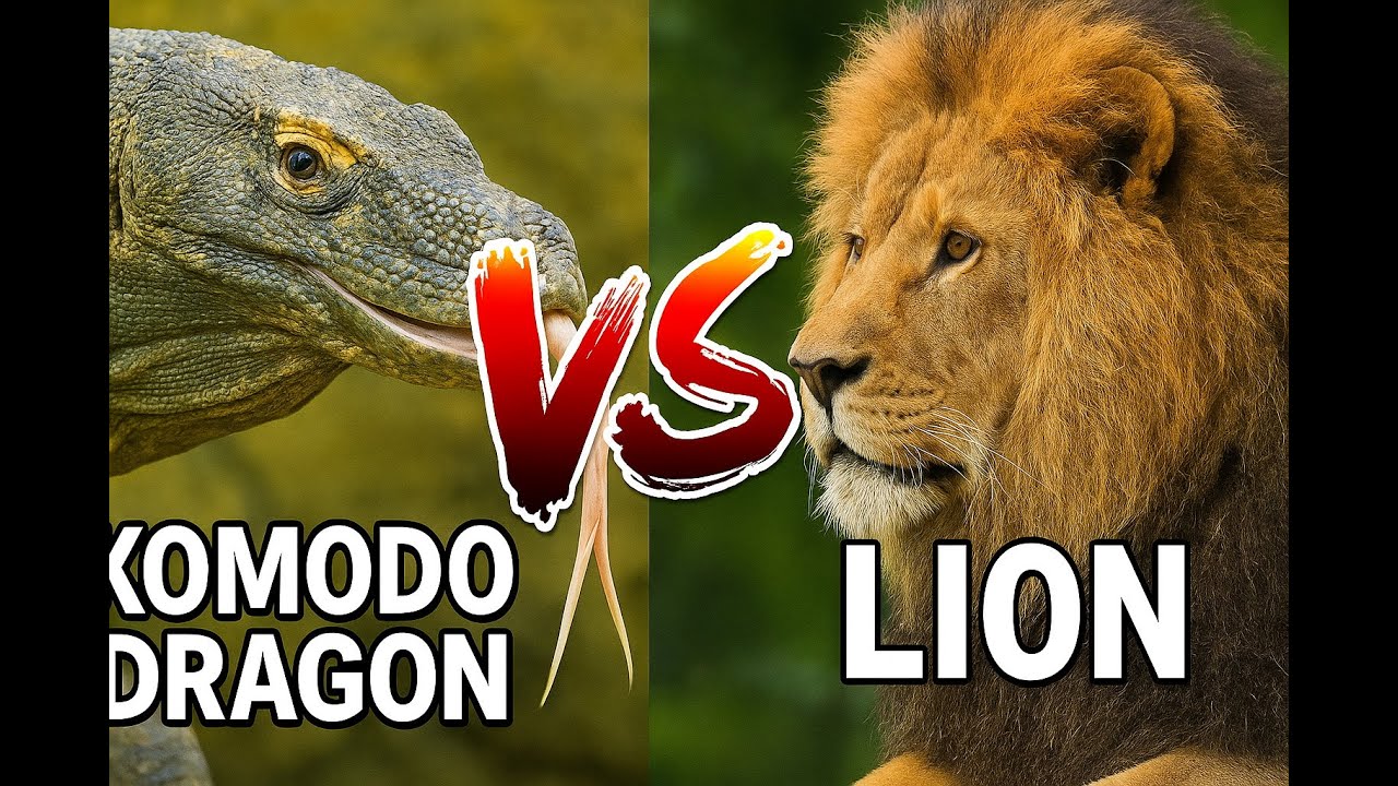 Komodo Dragon vs Lion: Who Wins This Brutal Battle? 🐉🦁