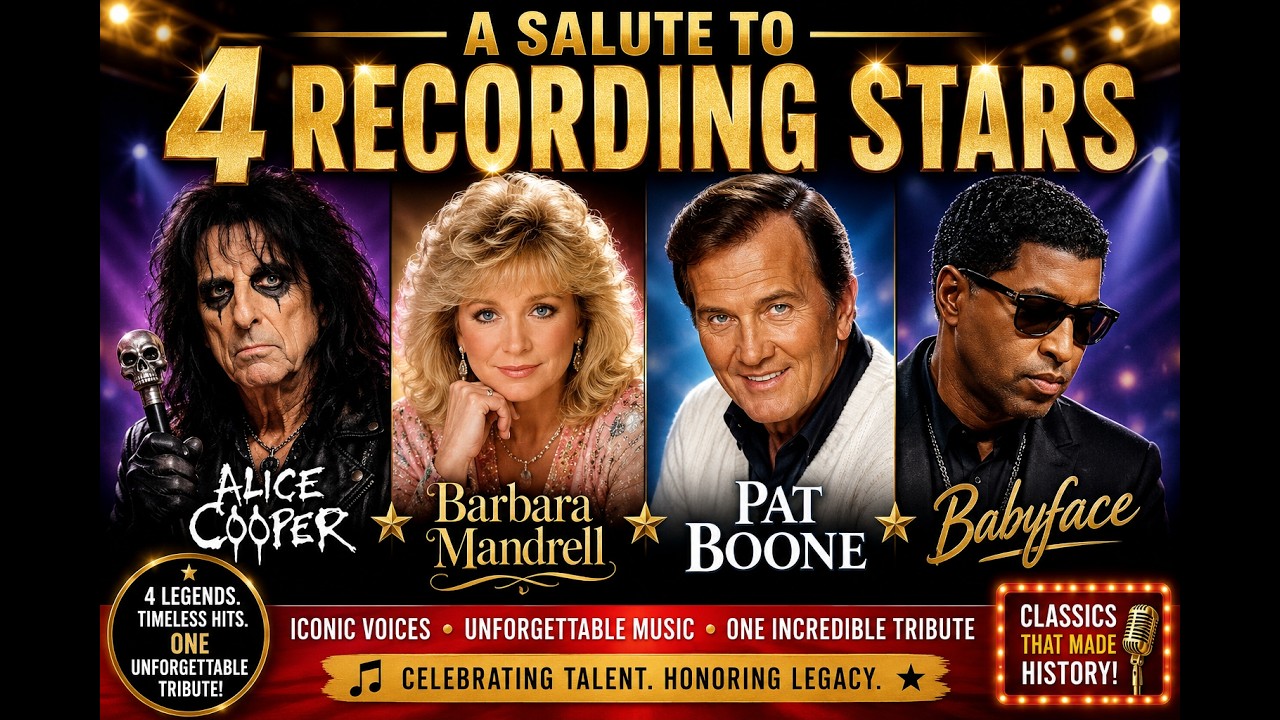 Salute to famous recording stars, Alice Cooper, Barbara Mandrell, Pat Boone, Babyface…