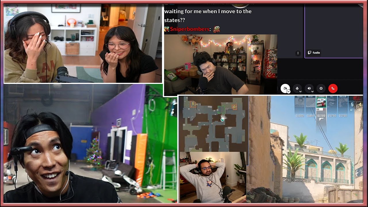 Fuslie & Miyoung Knocks on streamers streams and sings christmas carols