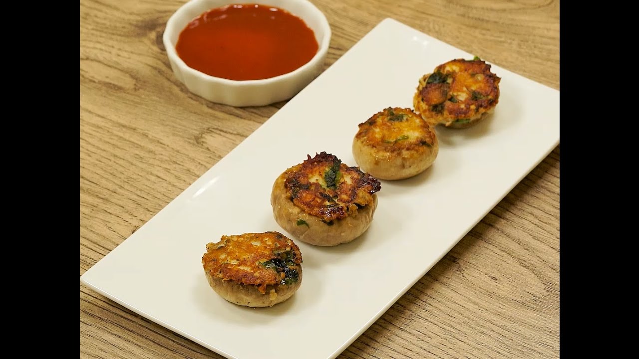 Delicious Mushroom Stuffed with Paneer