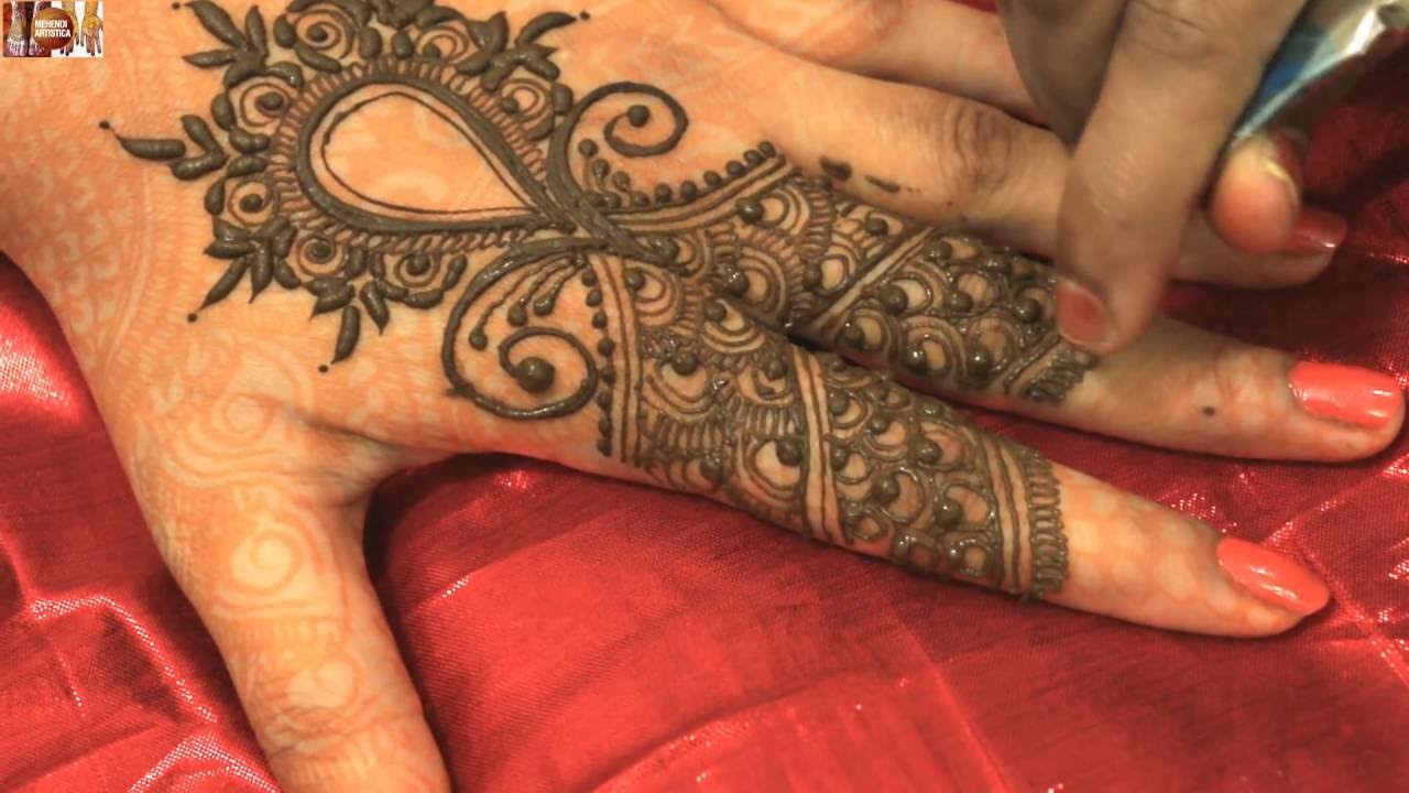 Creative Innovative Henna Mehndi Designs On Haand:Mehendi Tattoo Tutorial 2016(Karwa Chauth)
