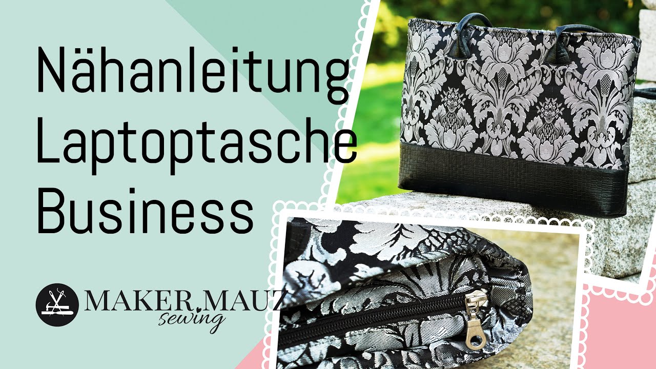 Nähanleitung + Schnittmuster: Laptoptasche nähen #Taschennähen