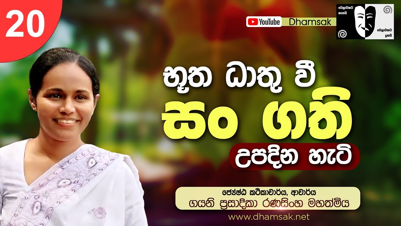 20. භූත ධාතු වී සං ගති උපදින හැටි | Dhamsak | දම්සක්