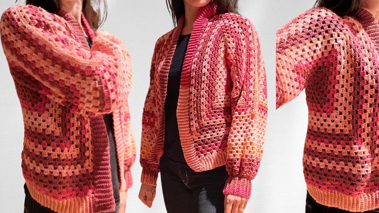 Veste hexagonale granny au crochet