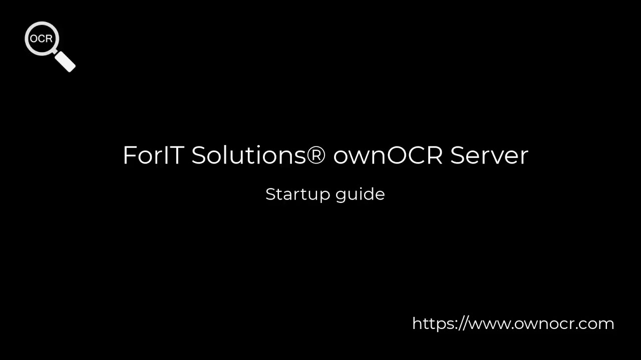 ForIT Solutions&reg; ownOCR Server - Startup Guide