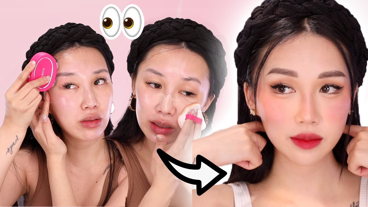 GLASS SKIN💦 with and without makeup 👀