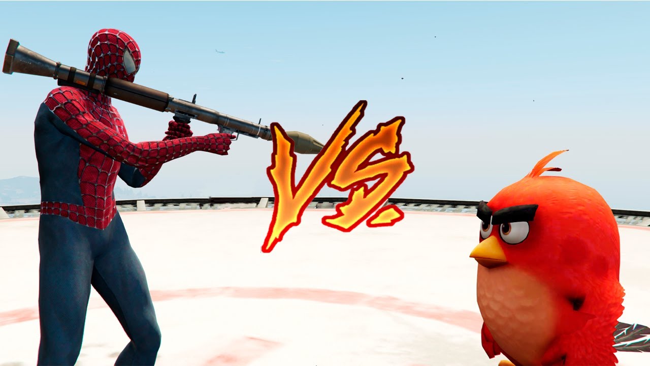 GTA 5 Epic ragdolls Spiderman vs Angry birds (Funny moments and fails, euphoria physics)