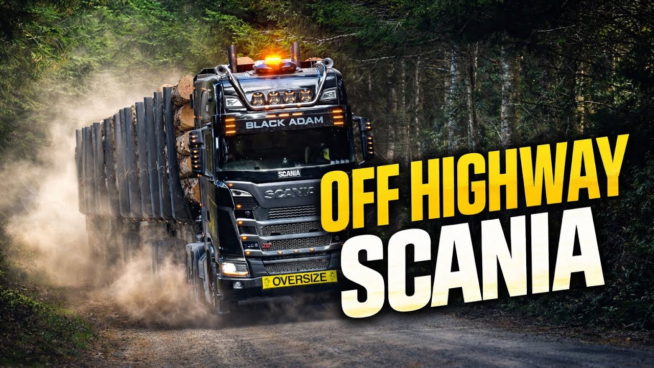 Kiwi Logging Truck | Off-Highway Scania Double Unloading at Onepu