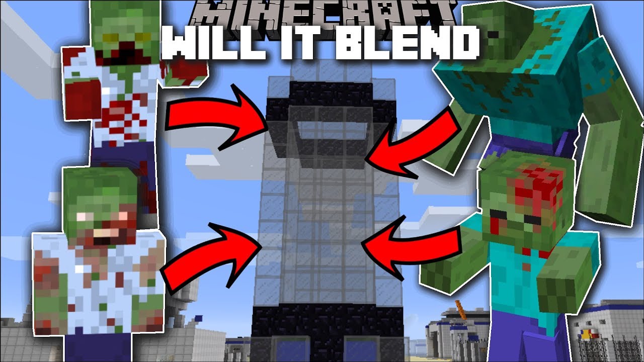 Minecraft WILL IT BLEND MOD / DEATH TO ZOMBIE APOCALYPSE!! Minecraft