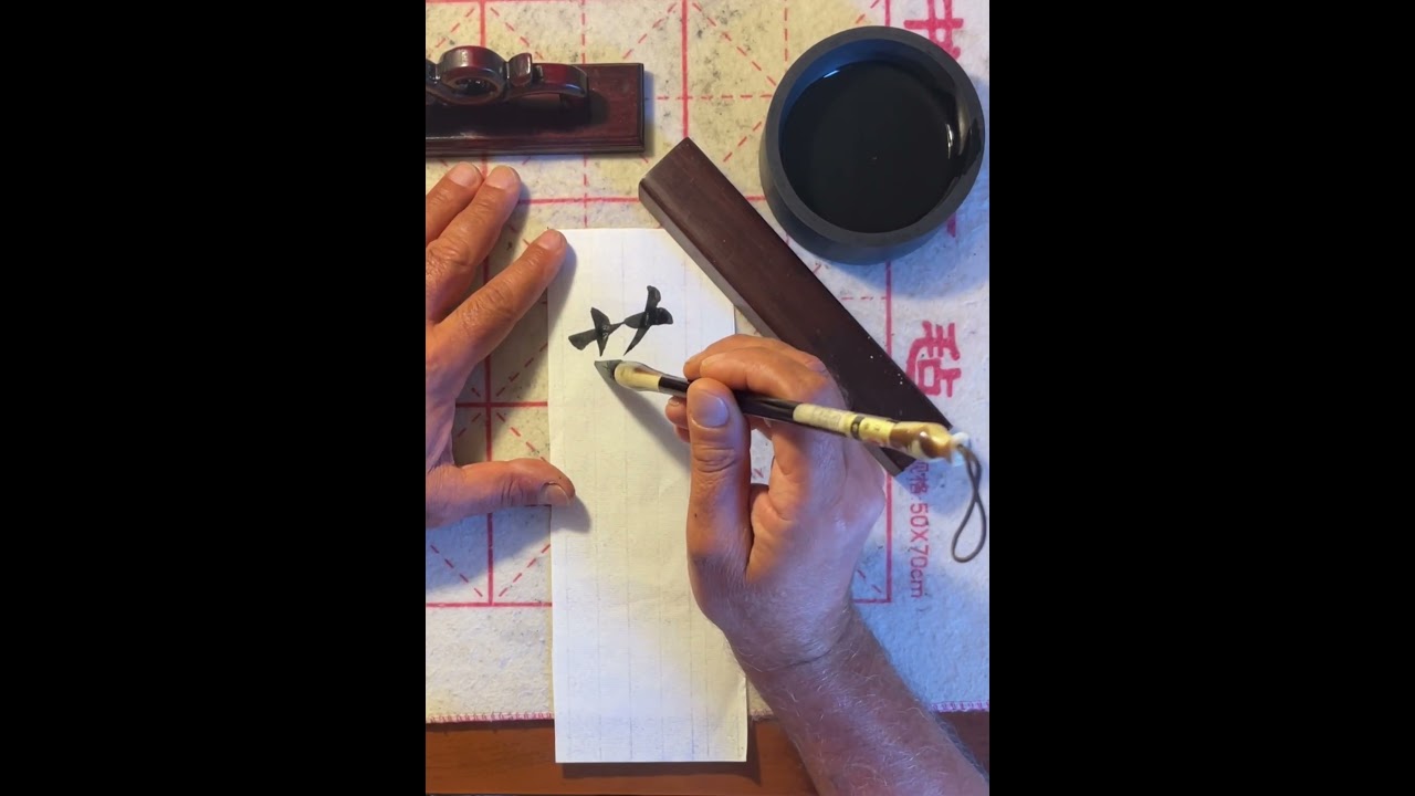 花 - Huā - Flower - Fiore. Kai shu Vs Xing Shu. Calligrafia cinese. Arte e e pennello. M°Enrico Randi