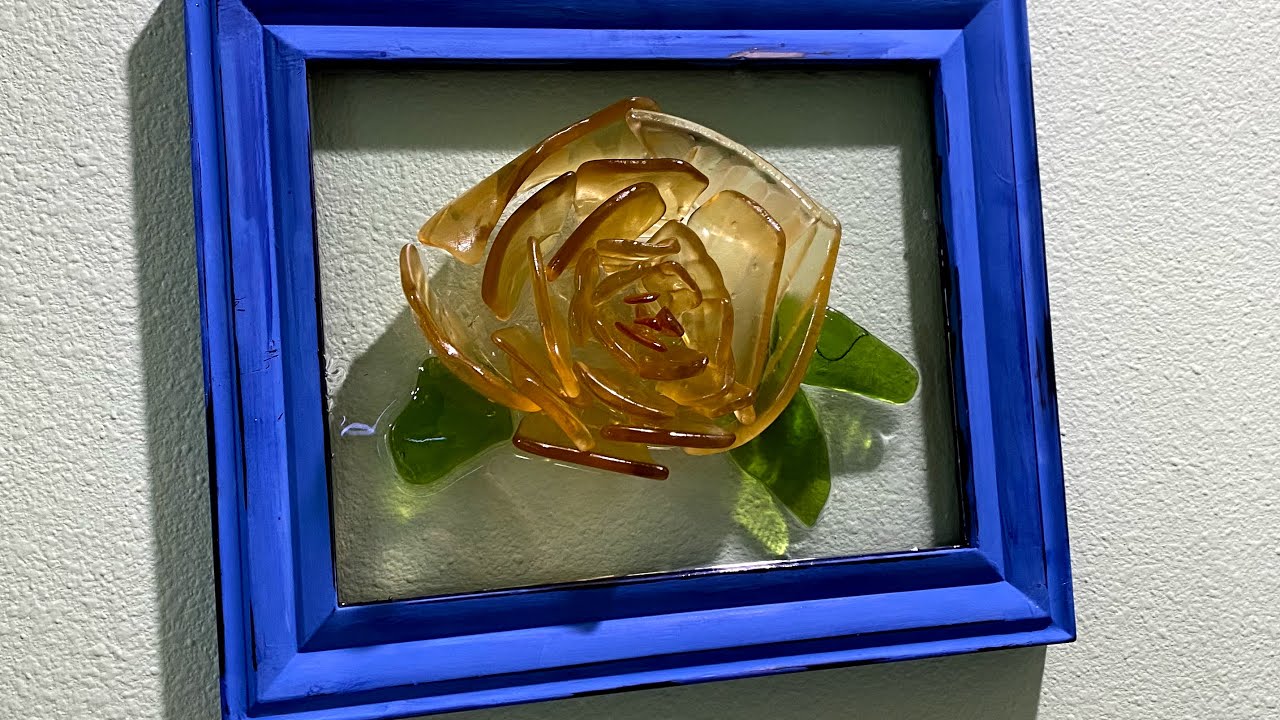 # 13 HOW TO MAKE GLASS ROSES FROM (FAUX) SEA GLASS , EPOXY RESIN ART, BROKEN GLASS ART WITH RESIN