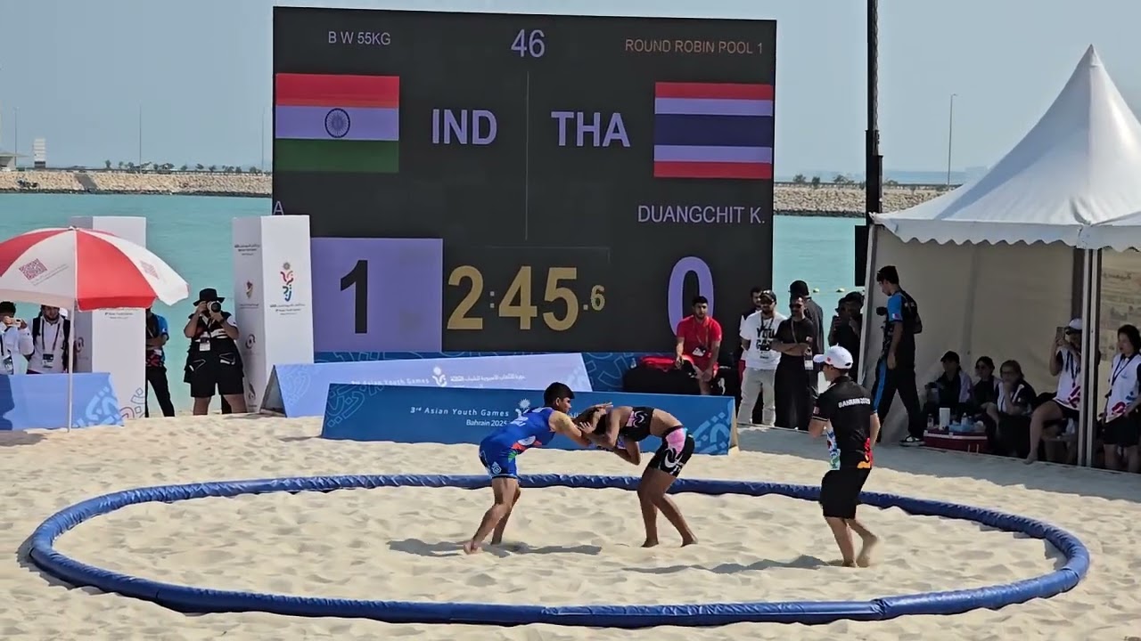 Asian game Bahrain, india 🇮🇳 and Thailand  beach wrestling 2025 .