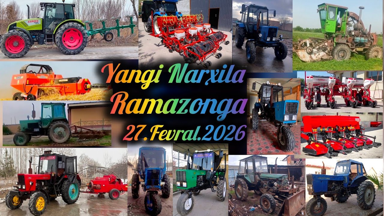 YANGI Agrigatla 27.Fevral.2026 Belarus Mtz T28 T40 Yumz CLAAS AXOS-340 Kombayn Jatka Seyelka.