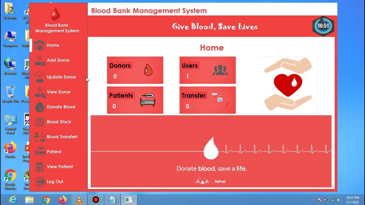 Blood Bank Management System in (C#, MS SQL Server) with Source Code