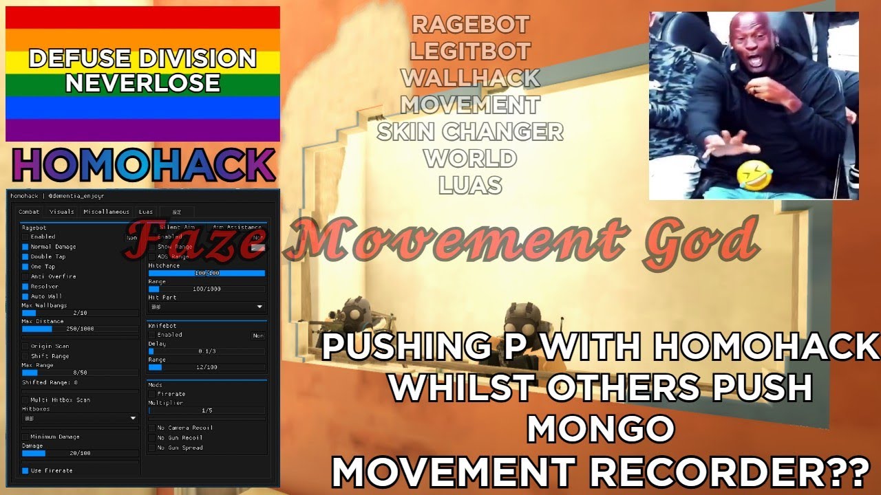 Movement cheating with Homohack on the best CS2 clone || THE BEST FREE DEFUSE DIVISION SCRIPT (2025)