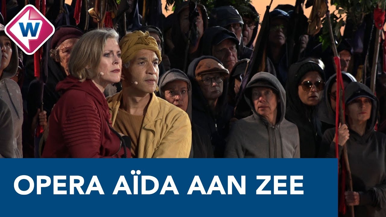 Opera A&iuml;da aan Zee op het Zuiderstrand is een strijd met de elementen - OMROEP WEST