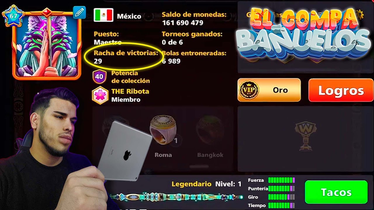 HACIENDO RACHA DE 29 EN LA CUENTA DE UN SUSCRIPTOR 😱 - 8 Ball Pool