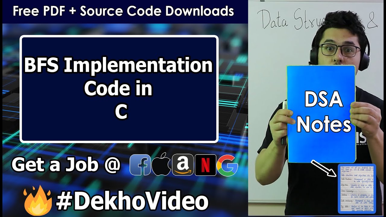 BFS Implementation in C | C Code For Breadth First Search