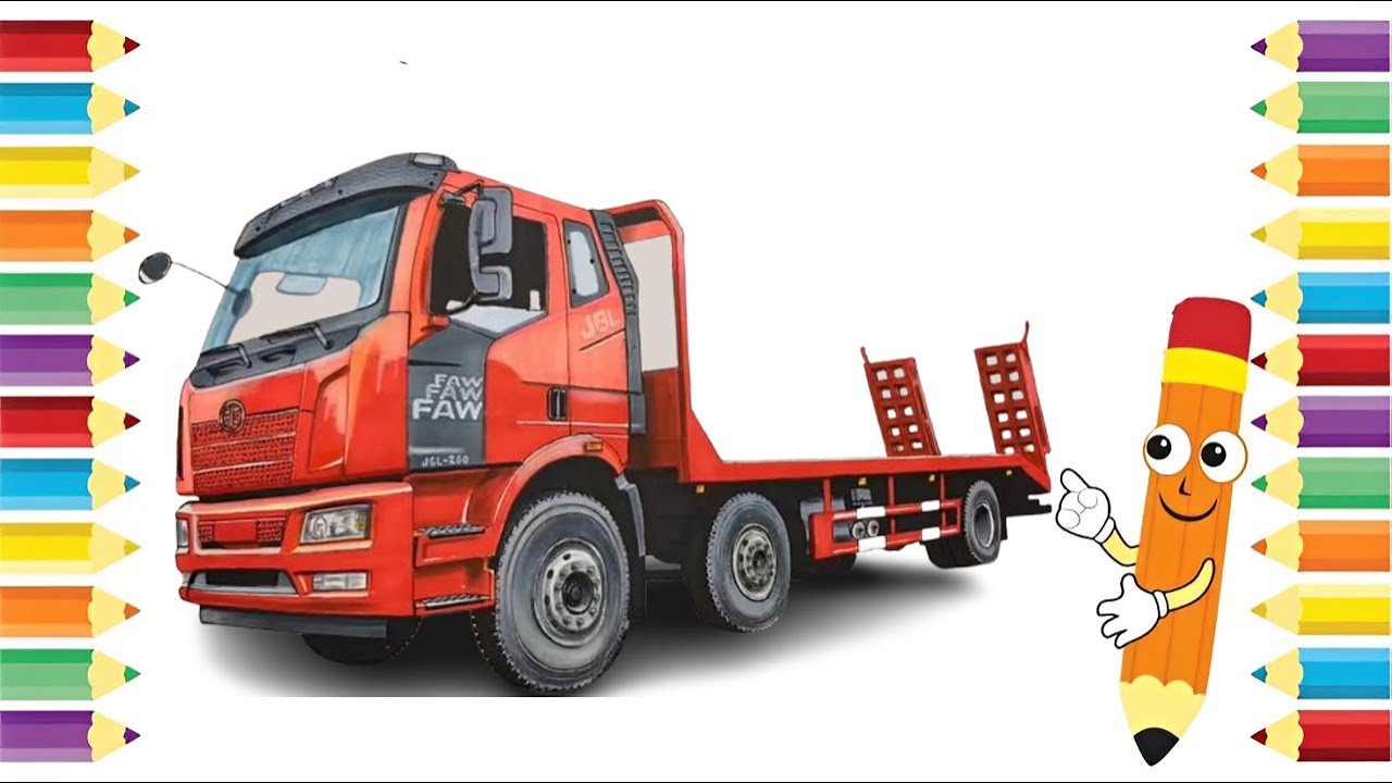 Wow ‼️ this is how to draw a super cool heavy equipment truck #truckdrawing #draw #truck