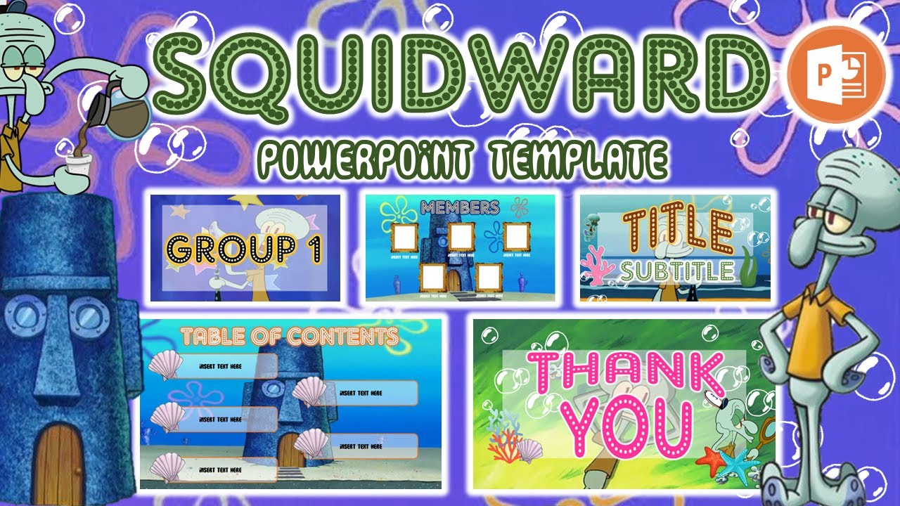 SQUIDWARD TENTACLES TEMPLATE 🧽🍍🌊| FREE POWERPOINT THEME | 10 SLIDES | TUTORIAL | ELLA BLANCO BAJADO