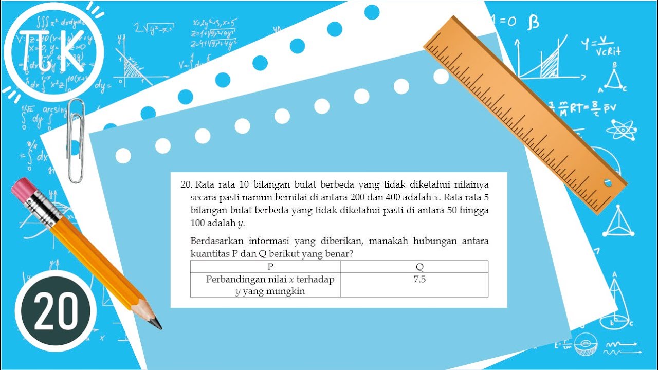 Rata rata 10 bilangan bulat berbeda yang tidak diketahui nilainya secara pasti namun bernilai di ...