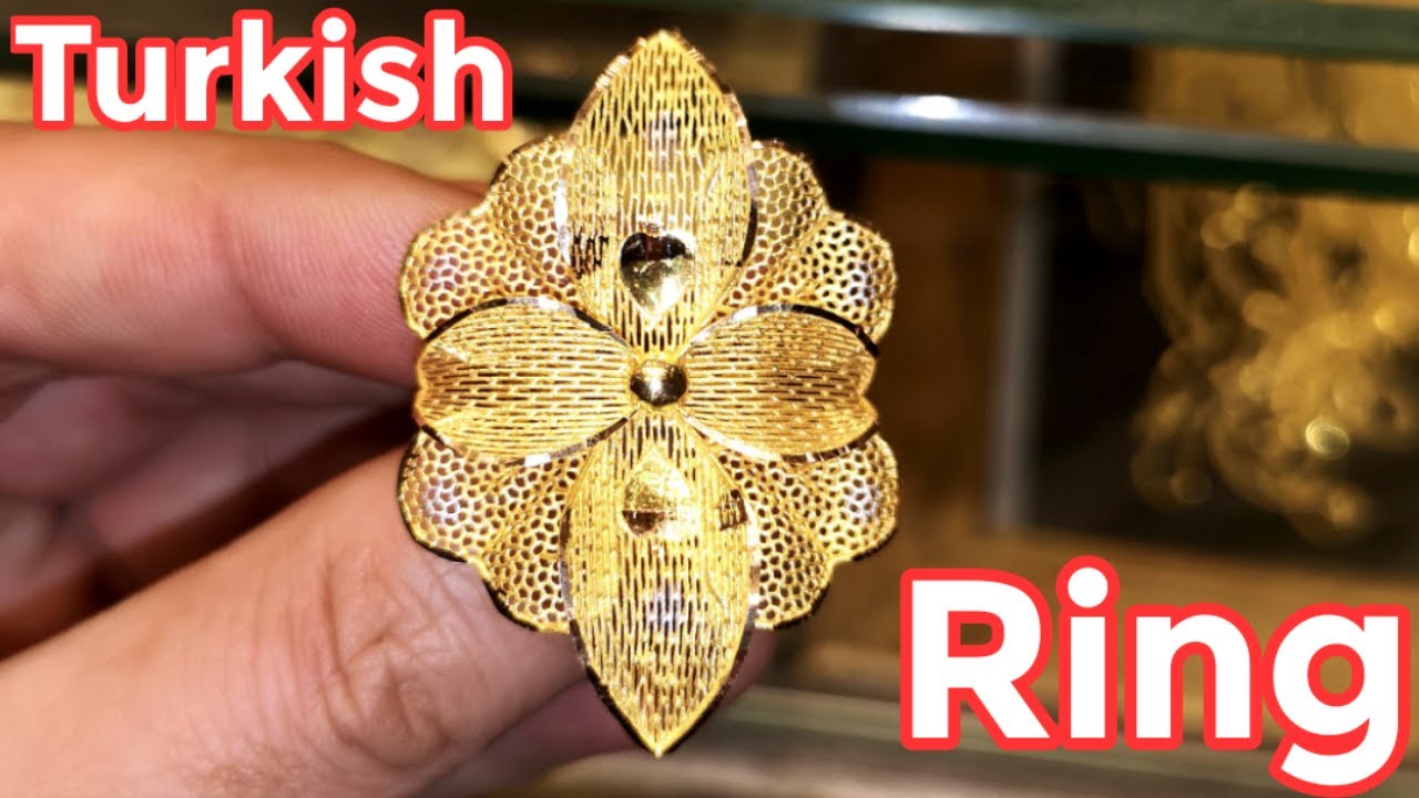 turkish gold jewellery designs | flower ring design | anguhti design | dubai design ring | nano ring