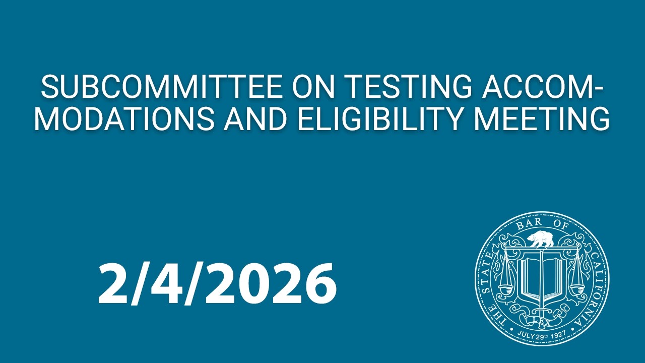 Subcommittee on Testing Accommodations and Eligibility Meeting 2-4-2026
