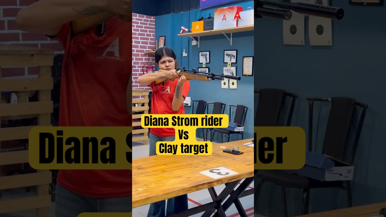 Diana Strom rider vs Clay target shooting test 