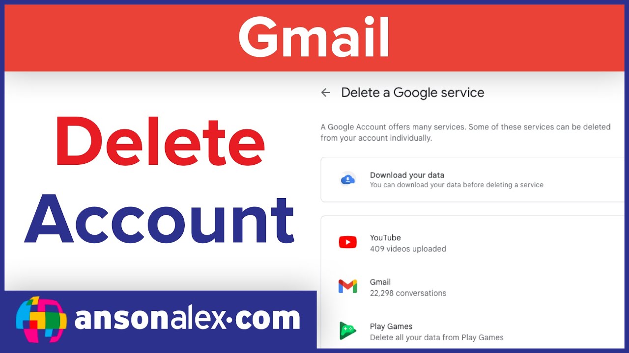 Как удалить учетную запись Gmail