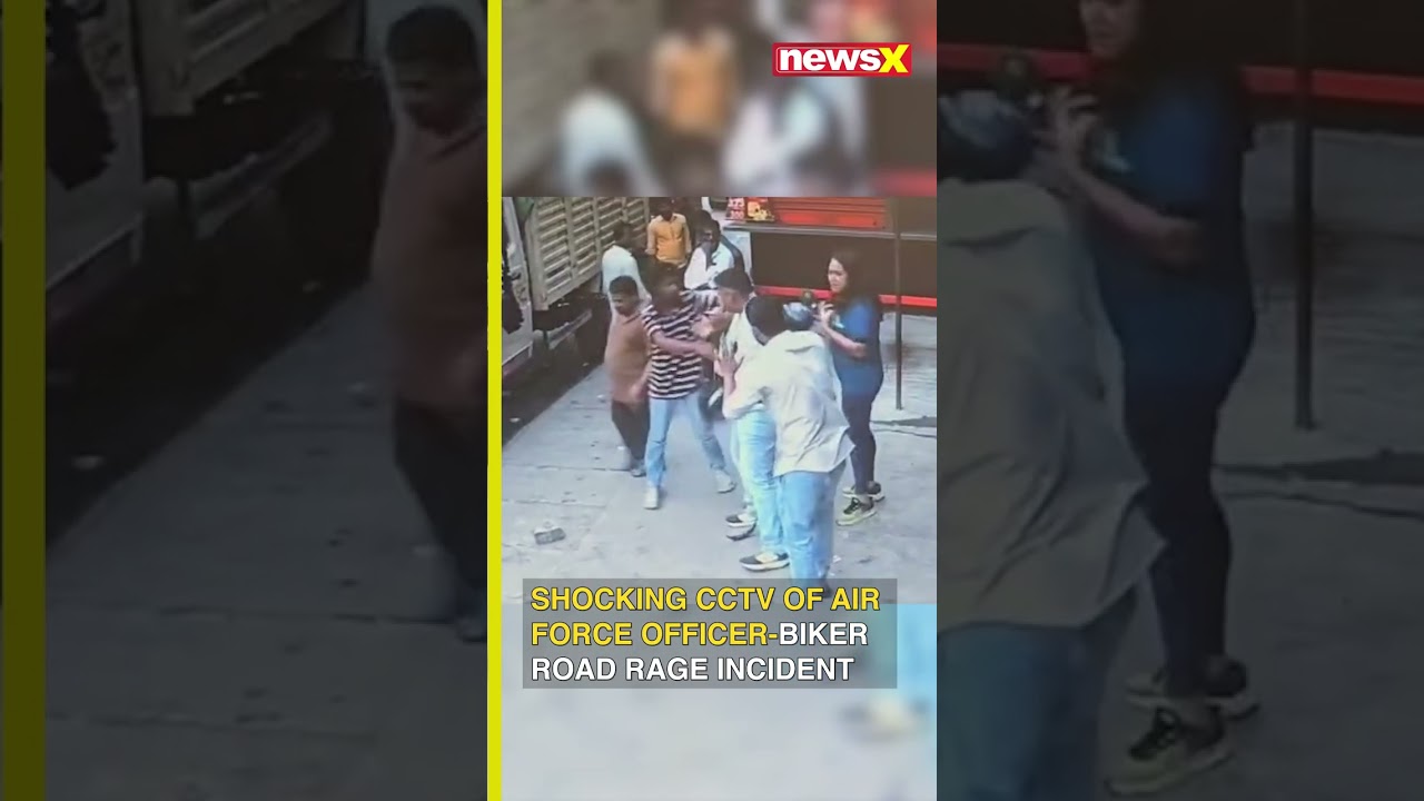 Shocking CCTV: Bengaluru IAF Officer Initiates Road Rage Clash with Biker #iafofficerassaulted